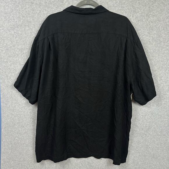 Nat Nast Retro "Diamonds Are Forever" Size XL Black Tan Camp Collar 100% Silk - Picture 7 of 8